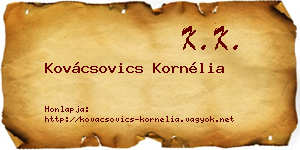 Kovácsovics Kornélia névjegykártya
